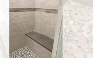 Bench view of master shower