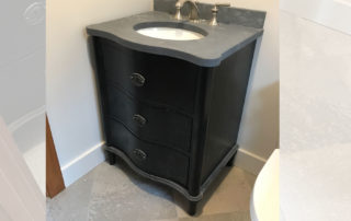 Powder room vanity in mountain home