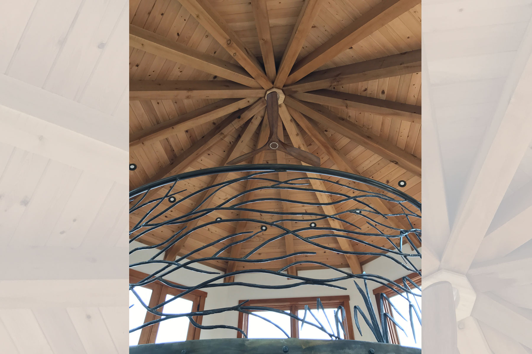 Cedar and beam ceiling design