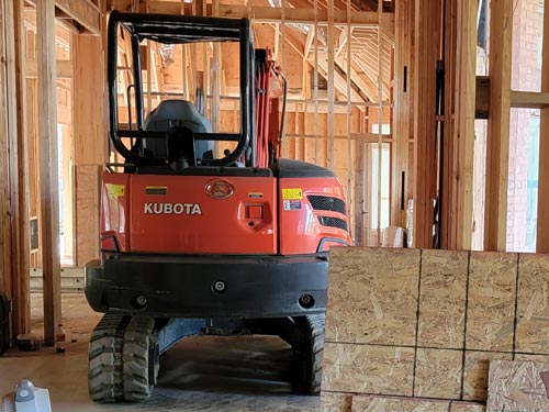 You know it's a major gut job and whole house renovation when Mountain Remodeling has to bring the heavy equipment inside. Skid Steers in the house!