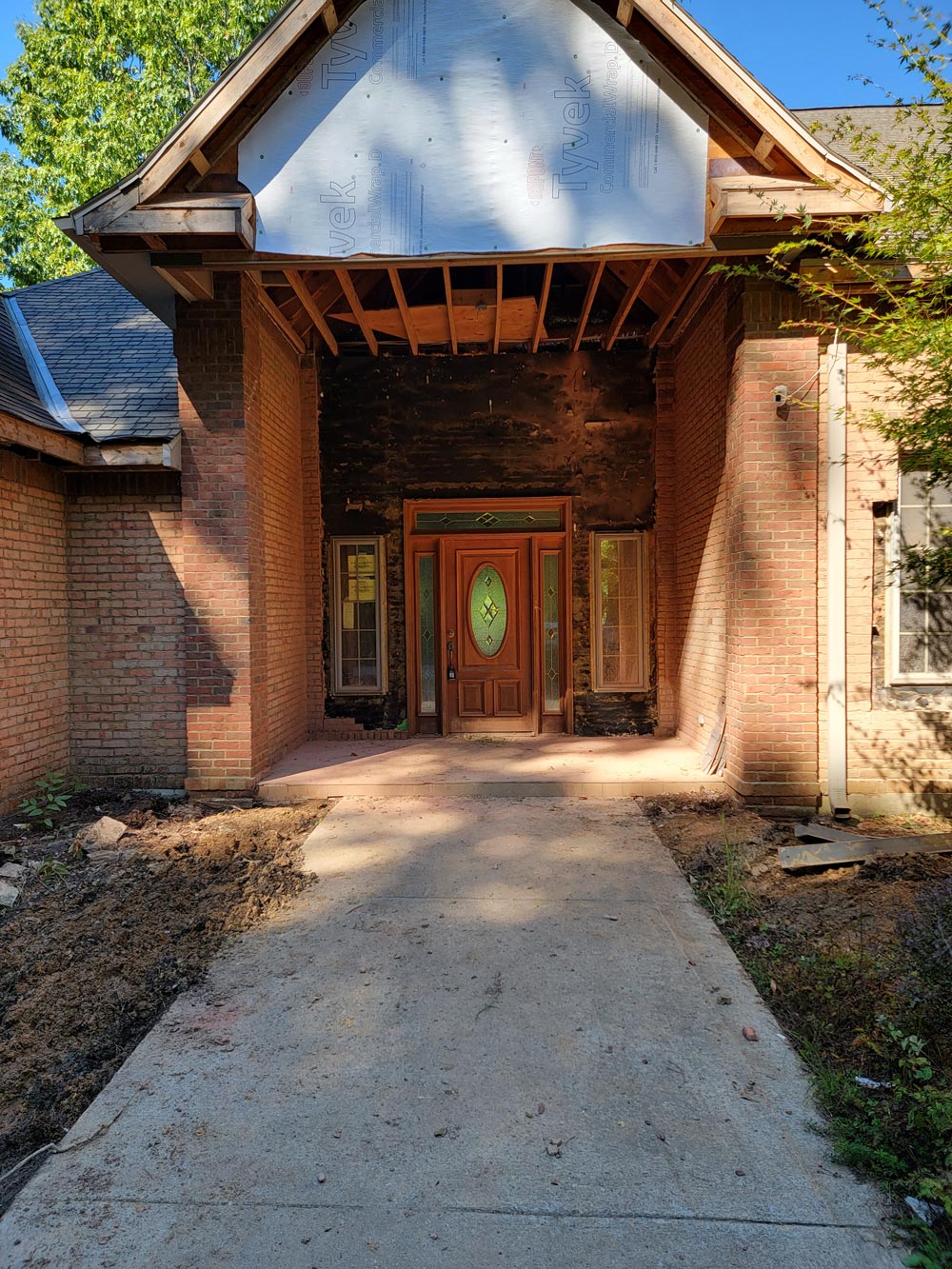 Preparing the front entry way for a major change of a new front door package