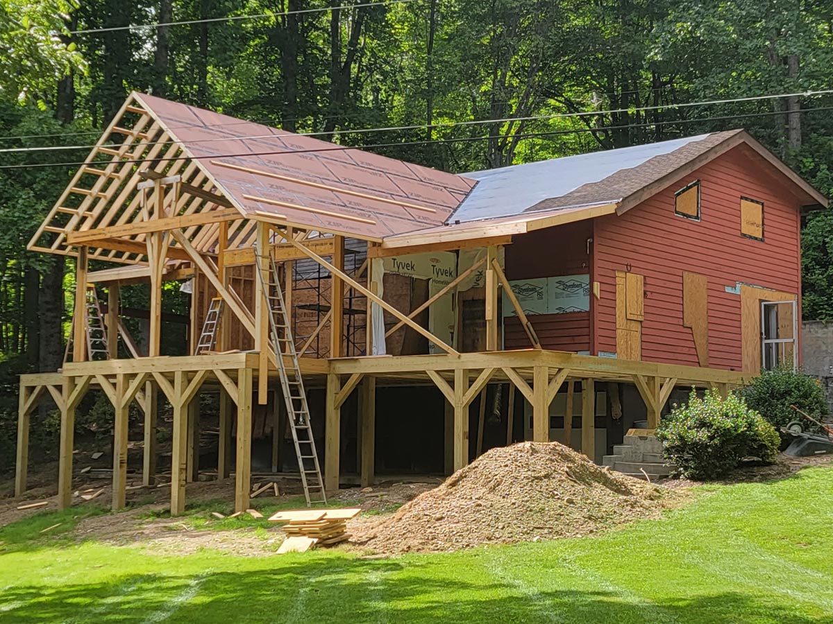 New addition and whole house remodel of Maggie Valley, NC home by Mountain Remodeling WNC, led by Paul Donahue