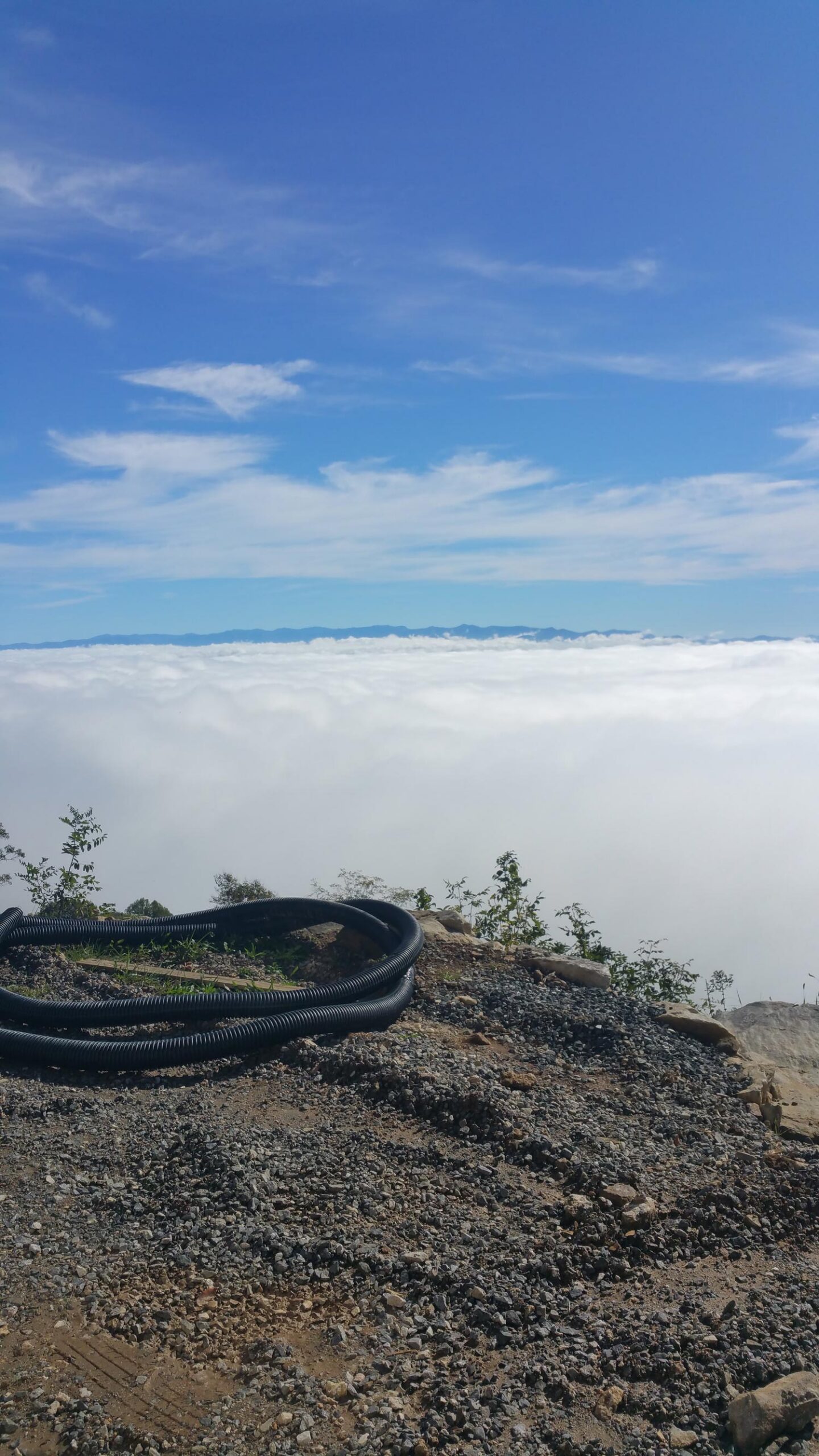 Working above the clouds on a mountain top in Western North Carolina